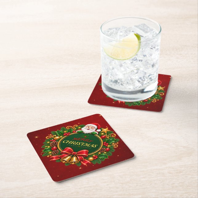 Posavasos de papel editable para fiesta de Navidad (In situ)