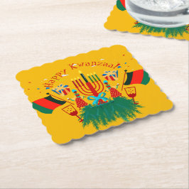 Posavasos De Papel Editar Fiesta de Kwanzaa que coincida con texto