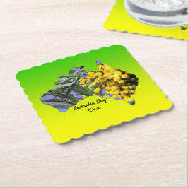Posavasos De Papel Editar texto Australia Day Gum Leaf Waf