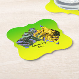 Posavasos De Papel Editar texto Australia Day Gum Leaf Wopal Papel de