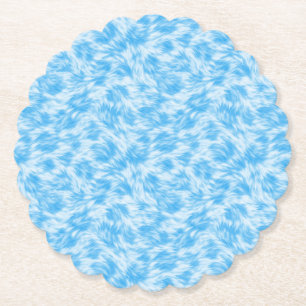 Posavasos De Papel Efecto de pelaje falso azul y blanco