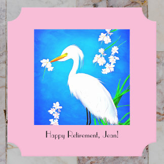 Posavasos De Papel Egret con flores de cerezo de Sakura y cielo azul