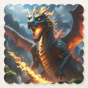 Posavasos De Papel "El aliento de Inferno: la llama del dragón"