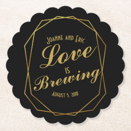 Posavasos De Papel el amor es preparar boda pub personalizado coaster