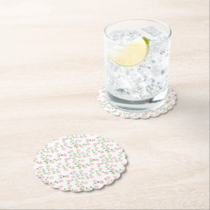 Posavasos De Papel El Amor Está en Flor Rosa Regadera Nupcial Floral