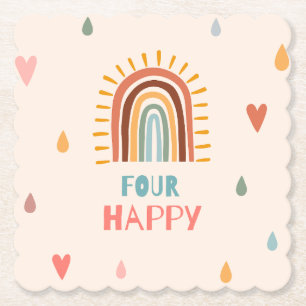 Posavasos De Papel El arcoiris de cuatro años del Boho