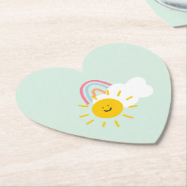 Posavasos De Papel El arcoiris y el sol de color de agua