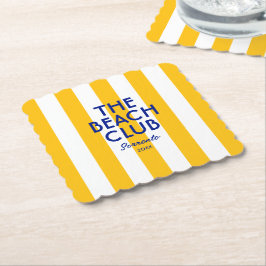 Posavasos De Papel El Beach Club Sorrento Yellow Cabana Stripe