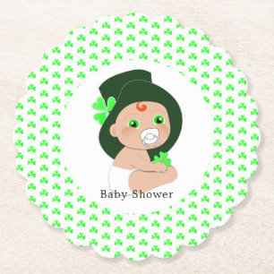 Posavasos De Papel El bebé irlandés Leprechaun Lucky Shamrock Baby 
