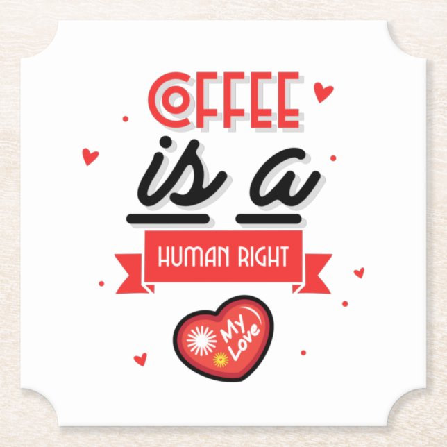 Posavasos De Papel El Café Es Mi Valentín (Anverso)