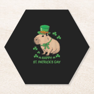 Posavasos De Papel El capibara Leprechaun de Irlanda feliz San Patric