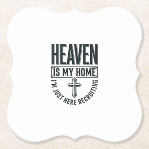 Posavasos De Papel El cielo es mi hogar Camiseta de reclutamiento cri