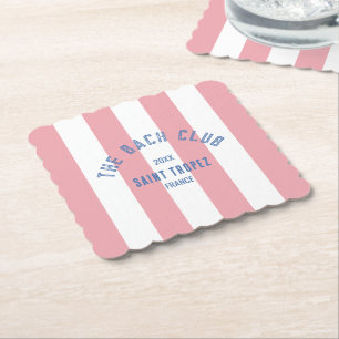 Posavasos De Papel El Club Bach Cresta Azul Raya de Cabana Rosa