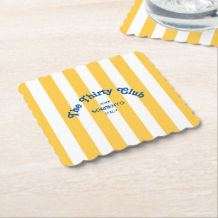 Posavasos De Papel El Club Treinta Cumpleaños 30 Rayas Amarillas en l