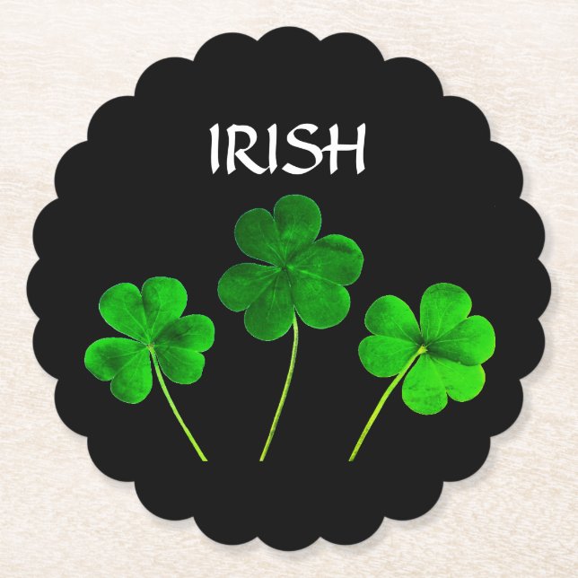 Posavasos De Papel El Día de San Patricio, el Shamrock irlandés deja  (Anverso)