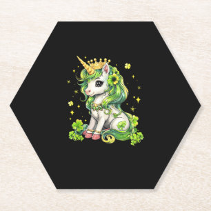 Posavasos De Papel El Día de San Patrón de Unicornio Saint Pattys Chi