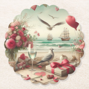 Posavasos De Papel El día de San Valentín costero/náutico