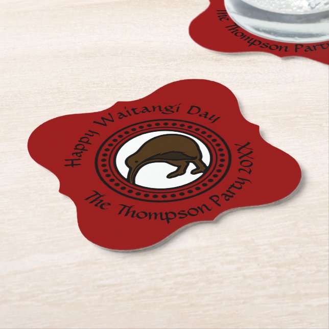 Posavasos De Papel El Día De Waitangi Puede Editar Texto Nueva Zeland (En perspectiva)