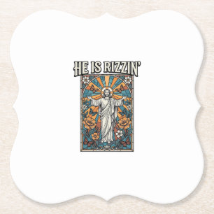 Posavasos De Papel Él Es Rizzin Camiseta De Vidrio Pintado De Pascua 
