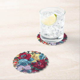 Posavasos De Papel El jardín florece con flores de colores de época