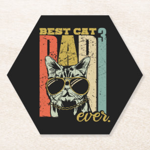 Posavasos De Papel El mejor papá del gato cada tres gatos papá del tr