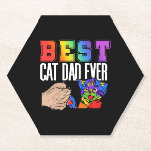 Posavasos De Papel El mejor papá del gato en el colorido Día del Padr