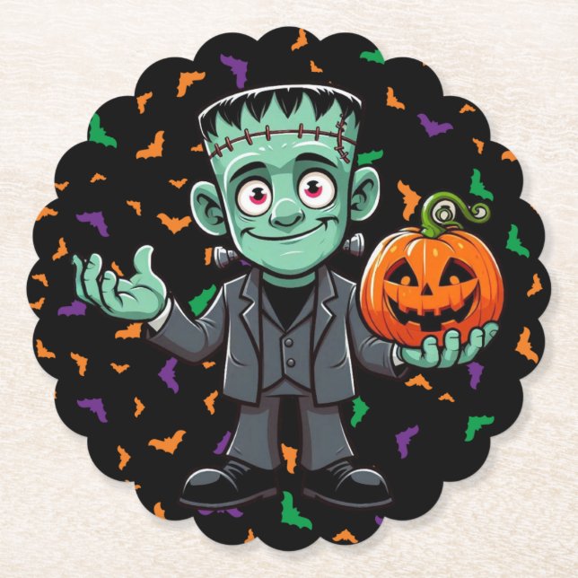 Posavasos De Papel El monstruo del personalizado Frankenstein (Anverso)