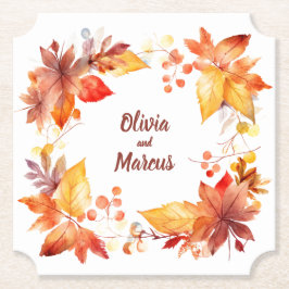 Posavasos De Papel El otoño deja colores: Pascua Boda personalizada