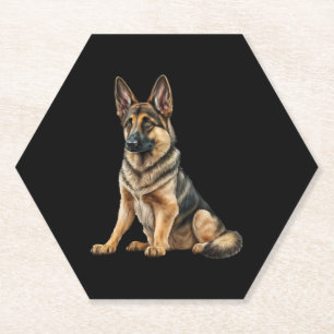 Posavasos De Papel El pastor alemán Perro Kawaii.