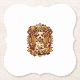 Posavasos De Papel El pelo de perro es cinta dorada esponjosa brillan