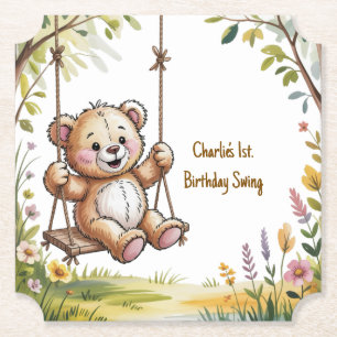 Posavasos De Papel El primer Fiesta de cumpleaños de Teddy