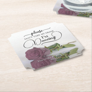 Posavasos De Papel El Rosa de Mauve Rosa Polvoriento no tome mi Boda