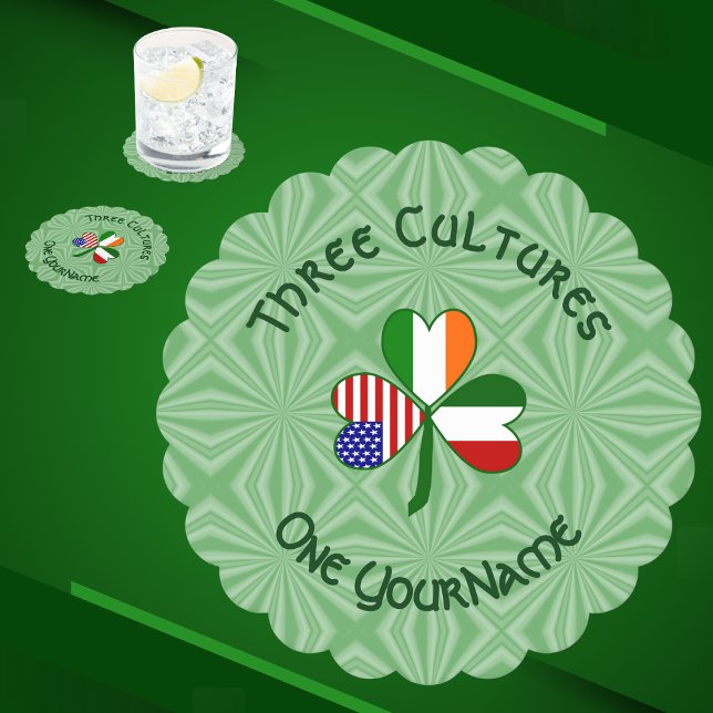 Posavasos De Papel El Shamrock americano italiano personalizado (Subido por el creador)