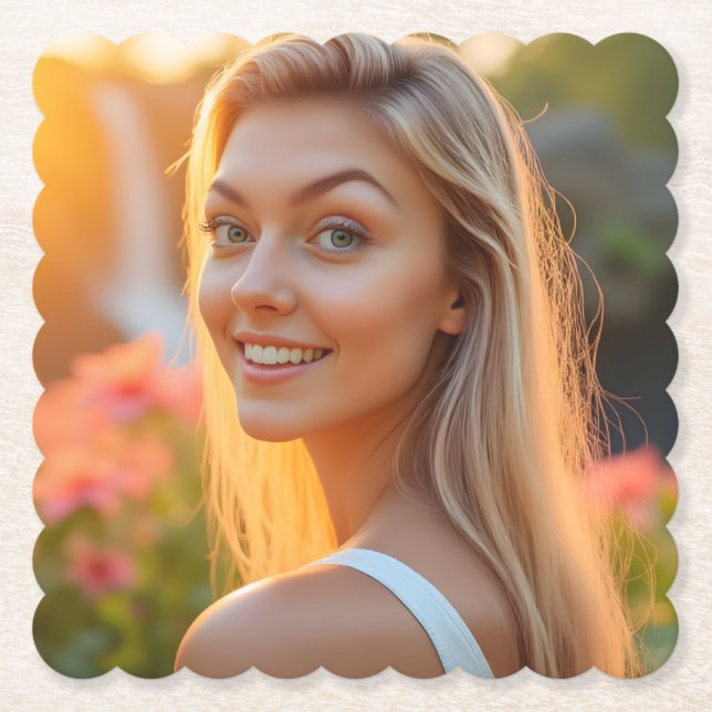 Posavasos De Papel El susurro oceánico de Helena: un refugio tranquil (Anverso)