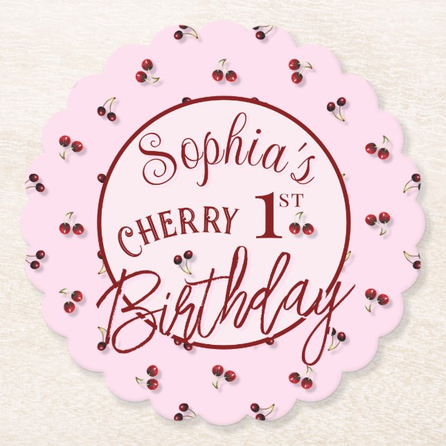 Posavasos De Papel El tema de las cerezas es la primera montaña de pa (Anverso)