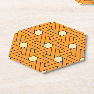 Posavasos De Papel El triángulo oriental Naranja beige espiral egipci