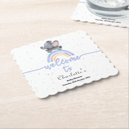 Posavasos De Papel Elefante lindo con Baby Shower arcoiris colorido
