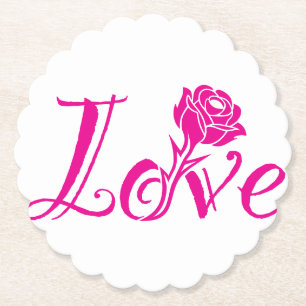 Posavasos De Papel Elegancia floral: amor ilustrado con Rosa