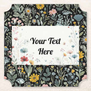 Posavasos De Papel Elegancia floral: Personalizable