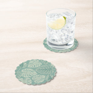 Posavasos De Papel Elegant Exotic Painted Monsteras
