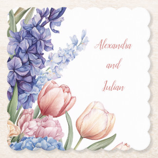 Posavasos De Papel Elegant Floral Coaster