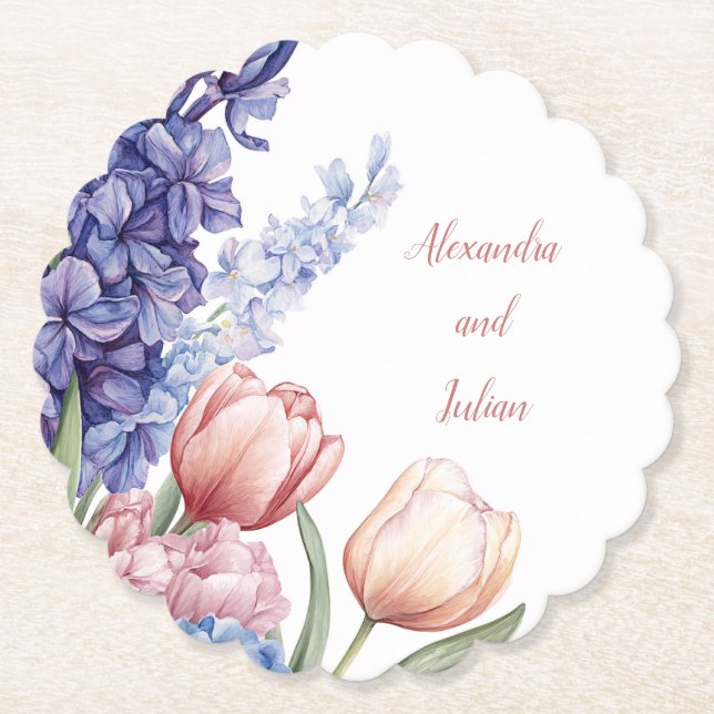 Posavasos De Papel Elegant round Floral Coaster (Anverso)