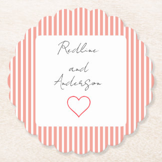 Posavasos De Papel Elegant Tangerine Wedding