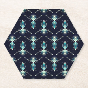 Posavasos De Papel Elegante aspecto de las joyas azules con luz brill