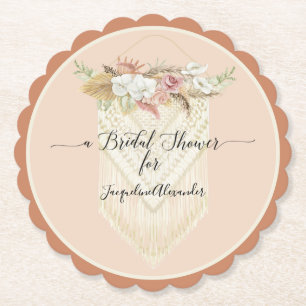 Posavasos De Papel Elegante Beach Floral Verdor Rubor Bridal Ducha