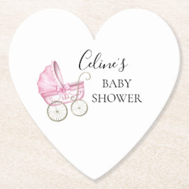 Posavasos De Papel Elegante bebé ventilado rosa Carrito de bebé ducha