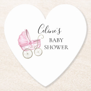 Posavasos De Papel Elegante bebé ventilado rosa Carrito de bebé ducha