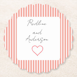 Posavasos De Papel Elegante Boda de Mandarina