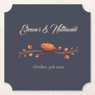 Posavasos De Papel Elegante Boda Minimalista Floral Gótica 3D