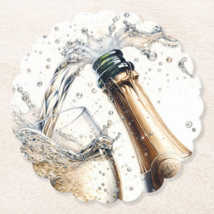 Posavasos De Papel Elegante Bridal Shower de Champán Splash